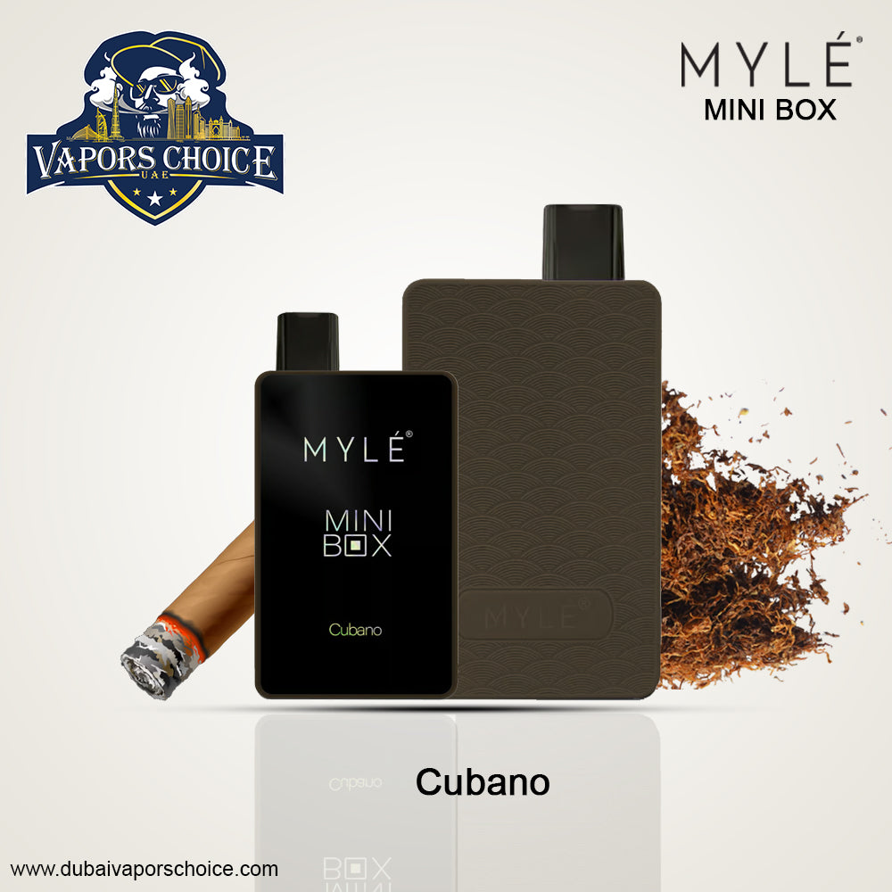 MYLE MINI BOX 1500 PUFFS DISPOSABLE VAPE (20mg Nicotine) Cubano UAE Abu Dhabi